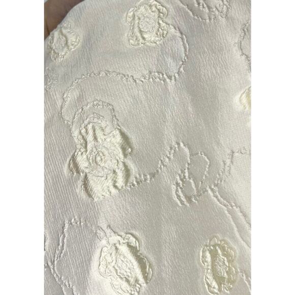 HUNTER BELL Sz L Large Gaille Cream Short Puff Sleeve Jacquard Dress - Picture 5 of 12